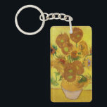 Vincent van Gogh - Vase with Fifteen Sunflowers Keychain<br><div class="desc">Vase with Fifteen Sunflowers / Vase avec quinze tournesols - Vincent Van Gogh,  January1889 - Sunflowers 1889 repetition of fouth version (F458)</div>