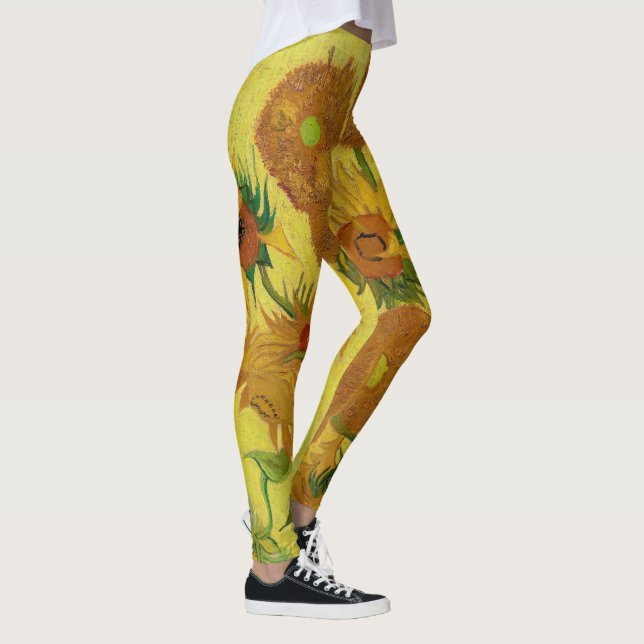 Vincent van Gogh - Vase with Fifteen Sunflowers Leggings (Right)
