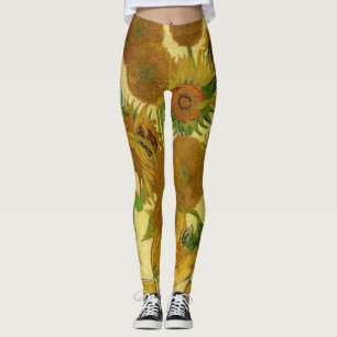 Vincent van Gogh - Vase with Fifteen Sunflowers Leggings