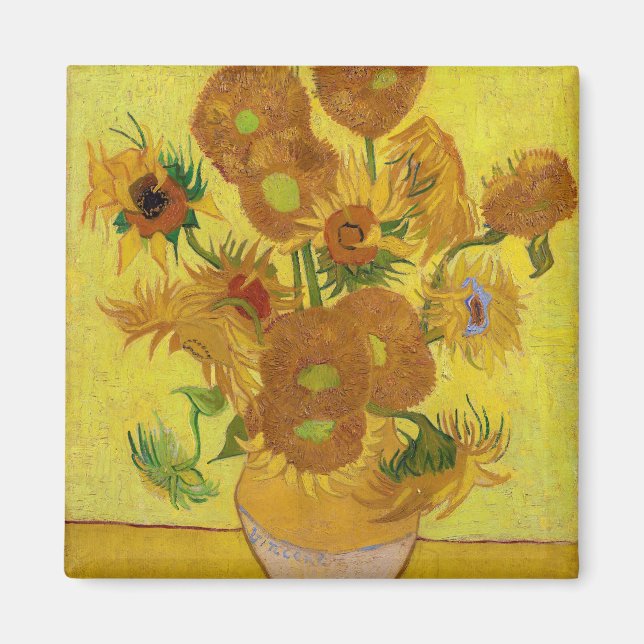Vincent van Gogh - Vase with Fifteen Sunflowers Magnet (Front)