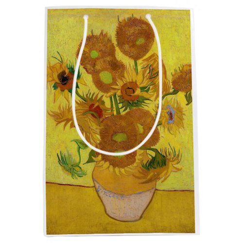 Vincent van Gogh _ Vase with Fifteen Sunflowers Medium Gift Bag