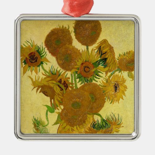 Vincent van Gogh _ Vase with Fifteen Sunflowers Metal Ornament