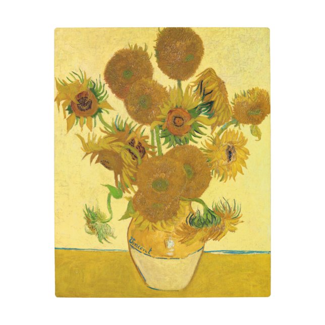Vincent van Gogh - Vase with Fifteen Sunflowers Metal Print (Front)