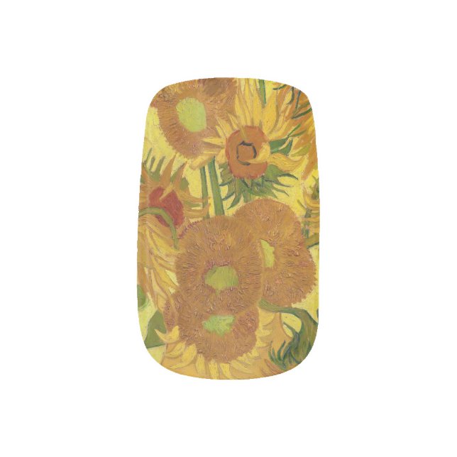 Vincent van Gogh - Vase with Fifteen Sunflowers Minx Nail Art (Left Thumb)