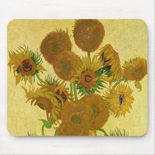 Vincent van Gogh _ Vase with Fifteen Sunflowers Mouse Pad