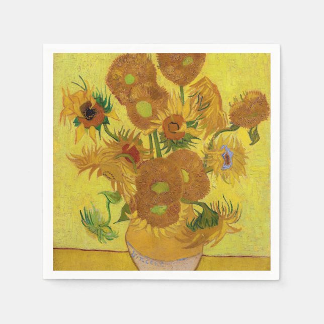 Vincent van Gogh - Vase with Fifteen Sunflowers Napkins (Front)