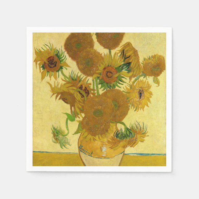 Vincent van Gogh - Vase with Fifteen Sunflowers Napkins (Front)