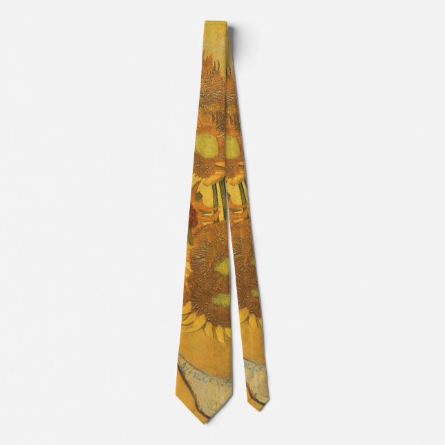 Vincent van Gogh - Vase with Fifteen Sunflowers Neck Tie (Front)