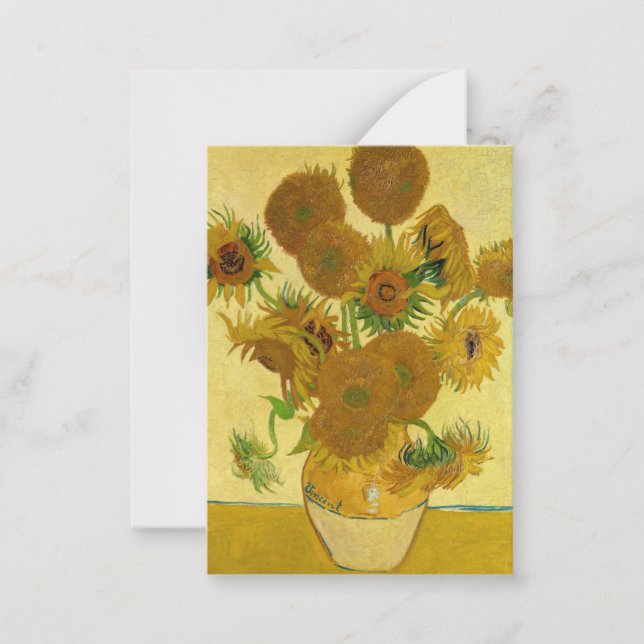 Vincent van Gogh - Vase with Fifteen Sunflowers Note Card (Front)
