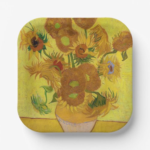 Vincent van Gogh _ Vase with Fifteen Sunflowers Paper Plates