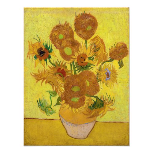 Vincent van Gogh _ Vase with Fifteen Sunflowers Photo Print
