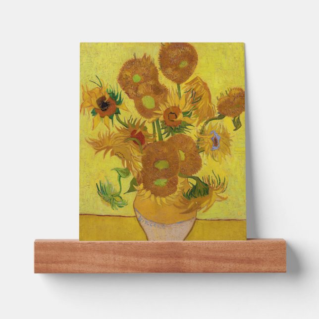 Vincent van Gogh - Vase with Fifteen Sunflowers Picture Ledge (Front)