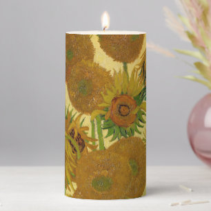 Vincent van Gogh - Vase with Fifteen Sunflowers Pillar Candle