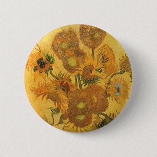 Vincent van Gogh - Vase with Fifteen Sunflowers Pinback Button