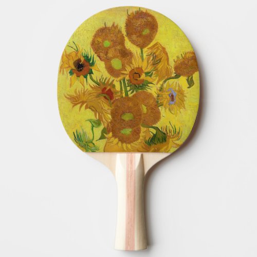 Vincent van Gogh _ Vase with Fifteen Sunflowers Ping Pong Paddle