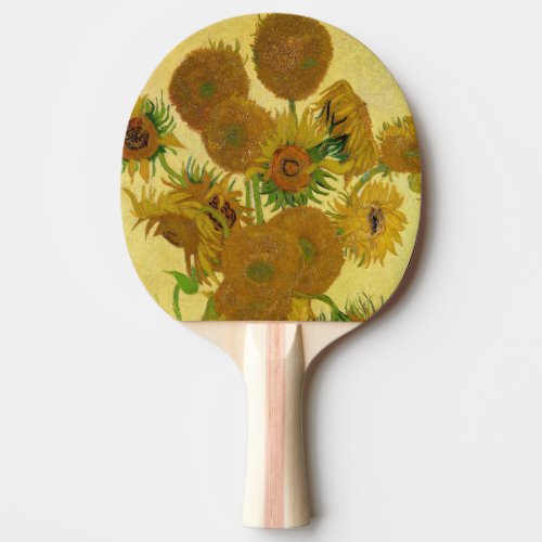 Vincent van Gogh _ Vase with Fifteen Sunflowers Ping Pong Paddle