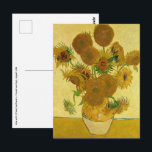 Vincent van Gogh - Vase with Fifteen Sunflowers Postcard<br><div class="desc">Vase with Fifteen Sunflowers / Vase avec quinze tournesols - Vincent Van Gogh,  August 1888 - Sunflowers 1888 fouth version (F454)</div>