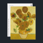 Vincent van Gogh - Vase with Fifteen Sunflowers Postcard<br><div class="desc">Vase with Fifteen Sunflowers / Vase avec quinze tournesols - Vincent Van Gogh,  August 1888 - Sunflowers 1888 fouth version (F454)</div>