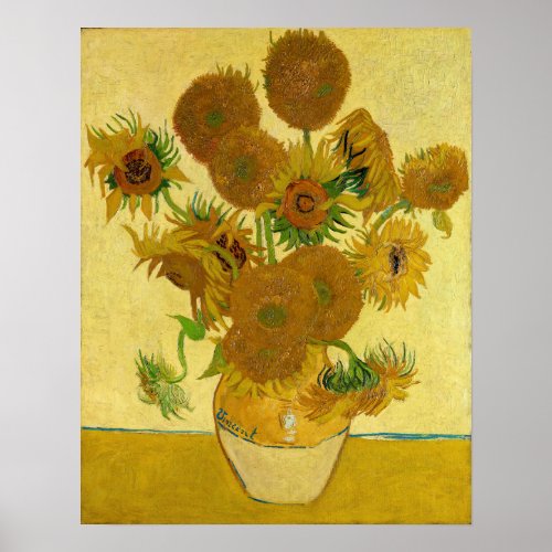 Vincent van Gogh _ Vase with Fifteen Sunflowers Poster