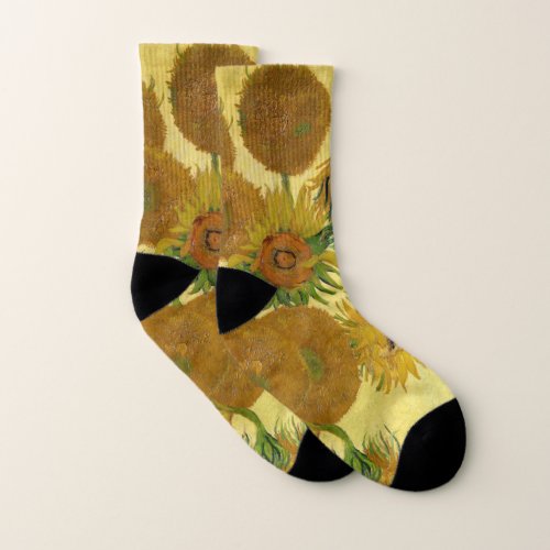 Vincent van Gogh _ Vase with Fifteen Sunflowers Socks