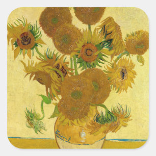 Vincent van Gogh - Vase with Fifteen Sunflowers Square Sticker