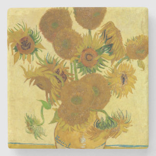 Vincent van Gogh - Vase with Fifteen Sunflowers Stone Coaster