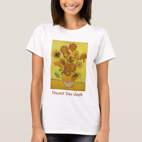 Vincent van Gogh _ Vase with Fifteen Sunflowers T_Shirt