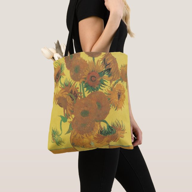Vincent van Gogh - Vase with Fifteen Sunflowers Tote Bag (Close Up)