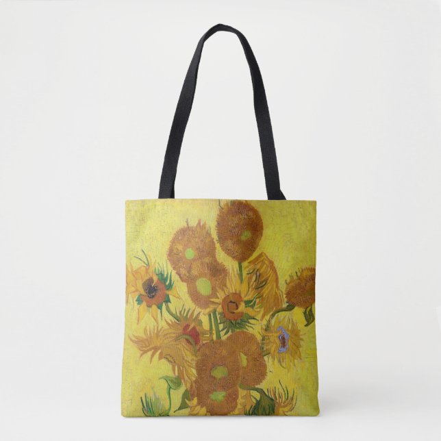 Vincent van Gogh - Vase with Fifteen Sunflowers Tote Bag (Front)