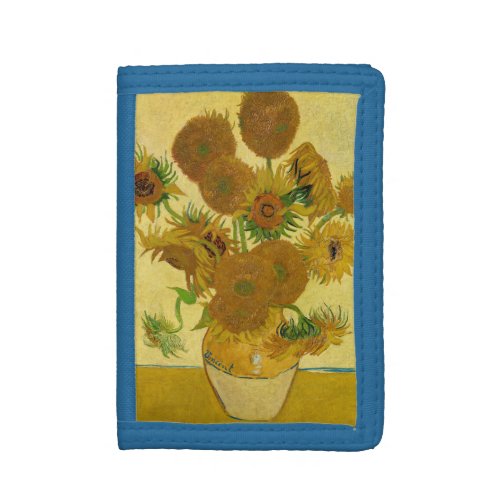 Vincent van Gogh _ Vase with Fifteen Sunflowers Trifold Wallet