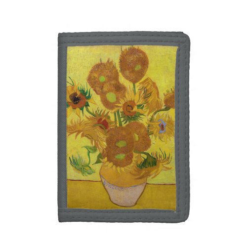 Vincent van Gogh _ Vase with Fifteen Sunflowers Trifold Wallet