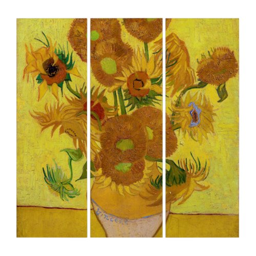 Vincent van Gogh _ Vase with Fifteen Sunflowers Triptych