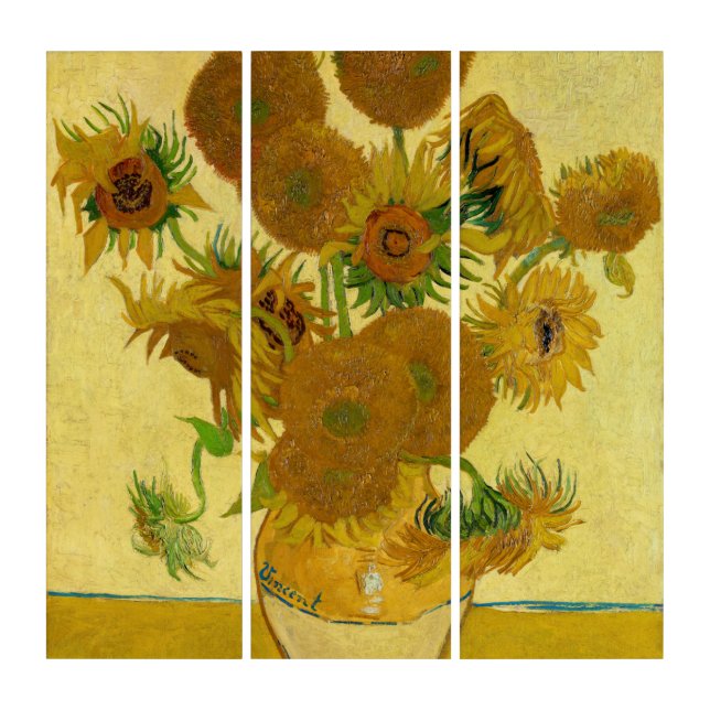 Vincent van Gogh - Vase with Fifteen Sunflowers Triptych (Front)