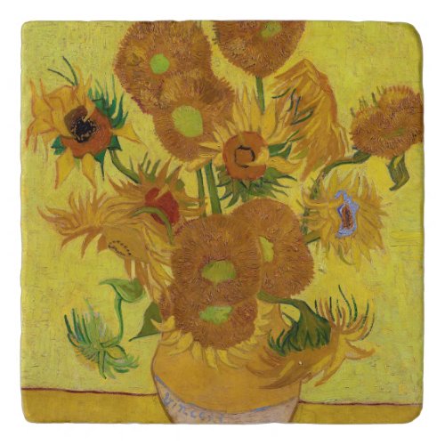 Vincent van Gogh _ Vase with Fifteen Sunflowers Trivet