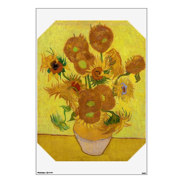 Vincent van Gogh - Vase with Fifteen Sunflowers Wall Decal (Front)