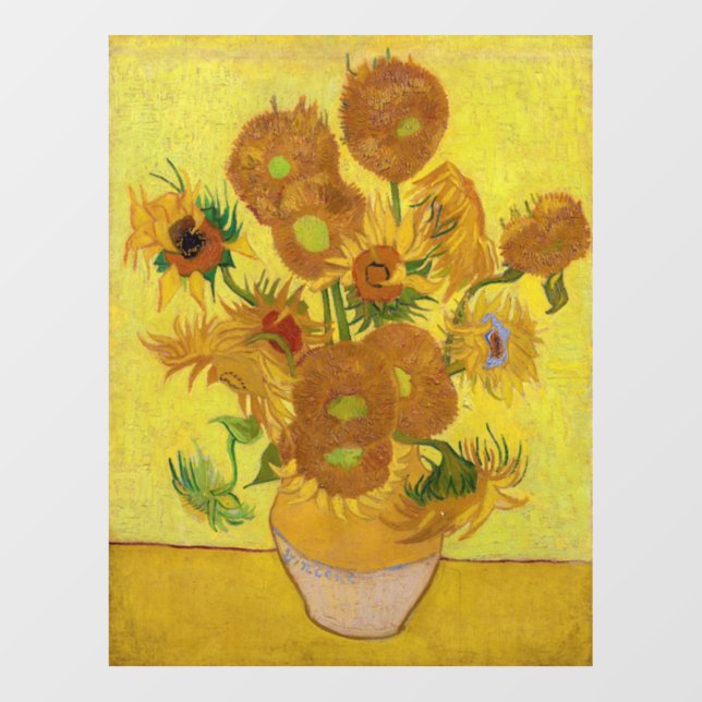 Vincent van Gogh - Vase with Fifteen Sunflowers Wall Decal (Front)