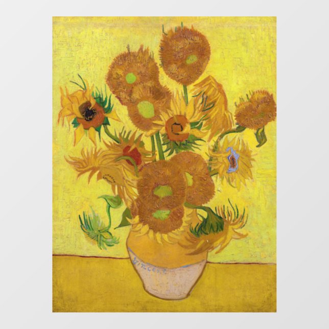 Vincent van Gogh - Vase with Fifteen Sunflowers Window Cling (Sheet)