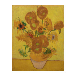 Vincent van Gogh - Vase with Fifteen Sunflowers Wood Wall Art