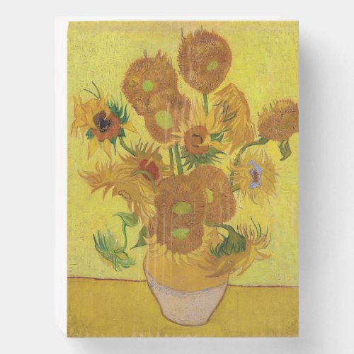 Vincent van Gogh _ Vase with Fifteen Sunflowers Wooden Box Sign
