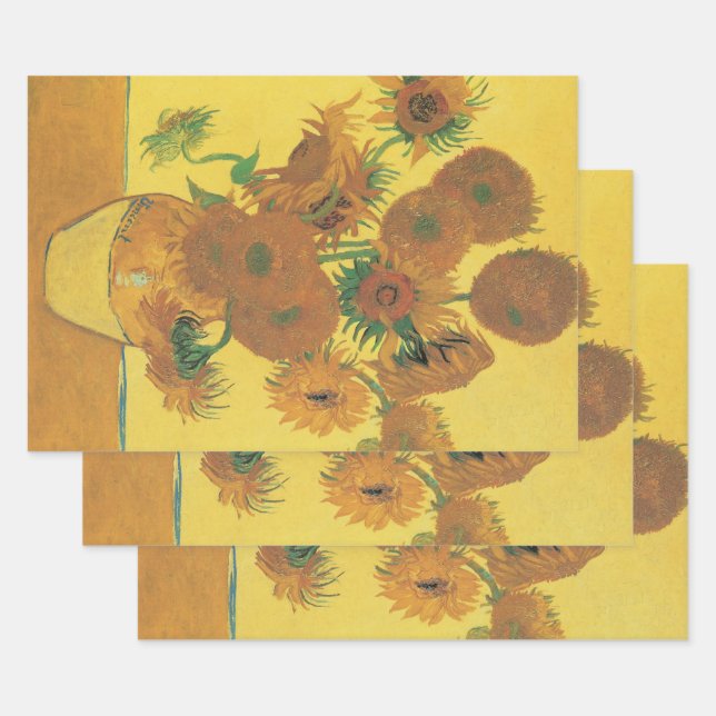 Vincent van Gogh - Vase with Fifteen Sunflowers Wrapping Paper Sheets (Set)