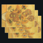 Vincent van Gogh - Vase with Fifteen Sunflowers Wrapping Paper Sheets<br><div class="desc">Vase with Fifteen Sunflowers or simply Sunflowers (1888) by Van Gogh is a vintage post impressionism fine art blooming floral still life painting. It is part of a still life series of several similar paintings with a bouquet of summer season garden flowers in a vase. The entire series show sunflowers...</div>