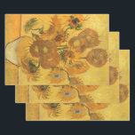 Vincent van Gogh - Vase with Fifteen Sunflowers Wrapping Paper Sheets<br><div class="desc">Vase with Fifteen Sunflowers or simply Sunflowers (1888) by Van Gogh is a vintage post impressionism fine art blooming floral still life painting. It is part of a still life series of several similar paintings with a bouquet of summer season garden flowers in a vase. The entire series show sunflowers...</div>