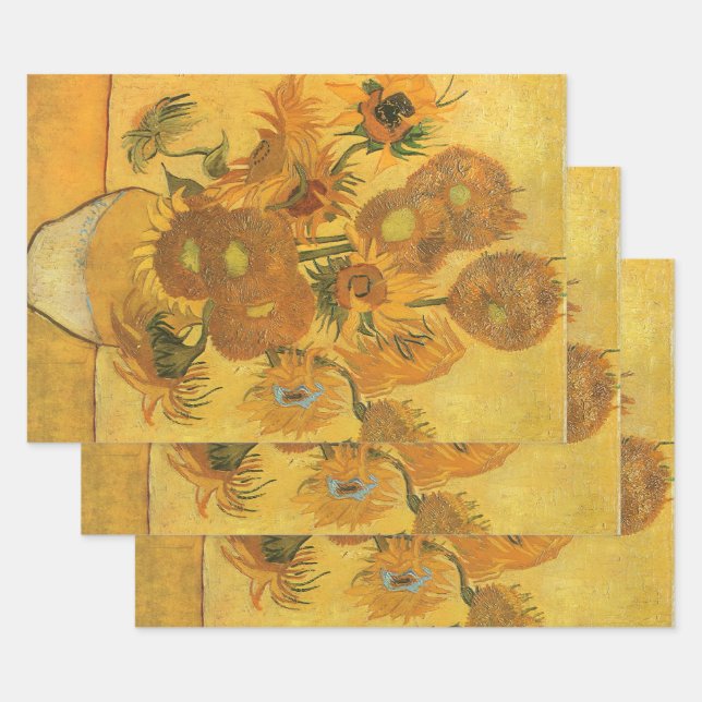 Vincent van Gogh - Vase with Fifteen Sunflowers Wrapping Paper Sheets (Set)
