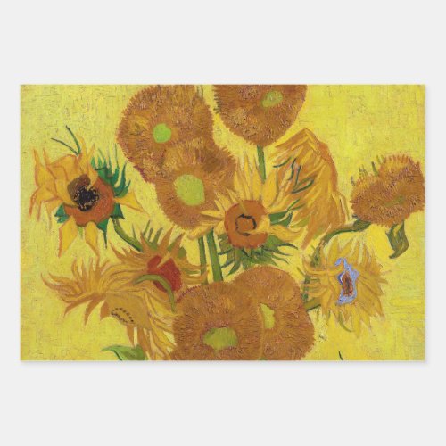 Vincent van Gogh _ Vase with Fifteen Sunflowers Wrapping Paper Sheets