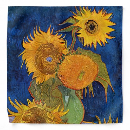 Vincent van Gogh _ Vase with Five Sunflowers Bandana