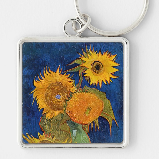 Vincent van Gogh - Vase with Five Sunflowers Keychain (Front)