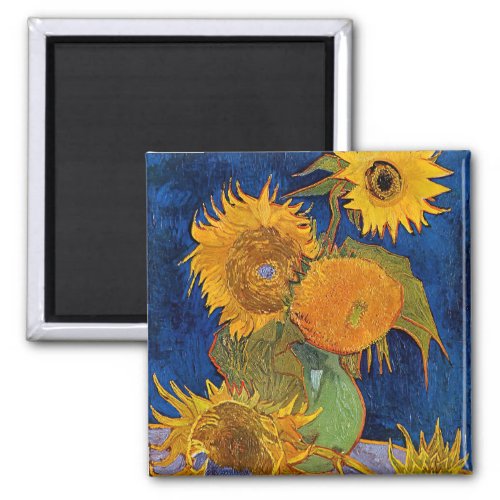 Vincent van Gogh _ Vase with Five Sunflowers Magnet