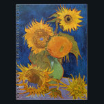 Vincent van Gogh - Vase with Five Sunflowers Notebook<br><div class="desc">Vase with Five Sunflowers - Vincent van Gogh,  Oil on Canvas,  August 1888</div>
