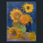 Vincent van Gogh - Vase with Five Sunflowers Notebook<br><div class="desc">Vase with Five Sunflowers - Vincent van Gogh,  Oil on Canvas,  August 1888</div>