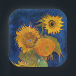 Vincent van Gogh - Vase with Five Sunflowers Paper Plates<br><div class="desc">Vase with Five Sunflowers - Vincent van Gogh,  Oil on Canvas,  August 1888</div>